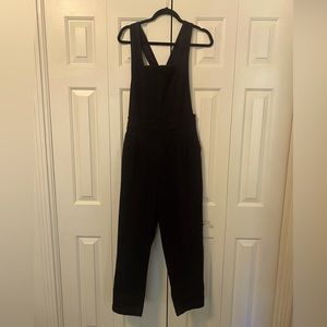 Madewell Heathered Black Crisscross Back Overalls Tapered leg
